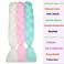 Glow in the Dark Colorful Jumbo Braiding Hair Extensions for Rainbow Braids 24inch 3pcs (White/Pink/Green)