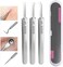 Andy's Orchids 3pcs/Set Blackhead Remover Tweezers, Pimple Remover Tweezers, Precision Pimple Popper Tool, Cell Clip Acne Needle, Stainless Stell Deep Cleaner Makeup Tool