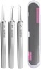 Andy's Orchids 3pcs/Set Blackhead Remover Tweezers, Pimple Remover Tweezers, Precision Pimple Popper Tool, Cell Clip Acne Needle, Stainless Stell Deep Cleaner Makeup Tool