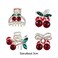 4Pcs Sweet Crystal Cherry Bangs Clip Mini Hair Claws Jaw Clips for Women Girls, Daily Hair Wear Accessories