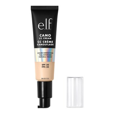 e.l.f. Camo CC Cream, SPF 30 Color-Correcting Medium-To-Full Coverage Face Foundation, Delivers An Airbrushed Finish, Vegan &amp; Cruelty-Free, Fair 100 W