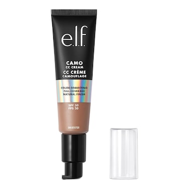 e.l.f. Camo CC Cream, SPF 30 Color-Correcting Medium-To-Full Coverage Face Foundation, Delivers An Airbrushed Finish, Vegan &amp; Cruelty-Free, Deep 540 N