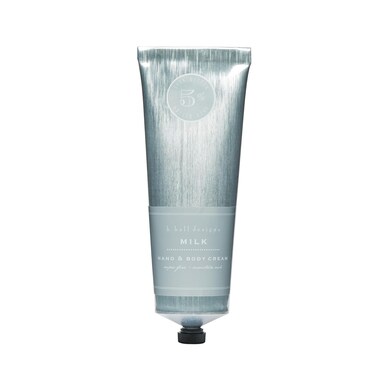 K. Hall Designs Milk Hand &amp; Body Cream, Creamy-Sweet Scent with Coconut &amp; Vanilla, Shea Butter Lotion for Men &amp; Women, Relieves Dry Skin &amp; Cracked Hands, 3.4 fl oz