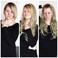 24" Long Straight Wavy Clip in Half Head Tied Wig Blonde Synthetic Hair Extensions For Women 210g 8-22#