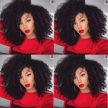 Kinky Curly Clip in Hair Extensions Natural Brazilian Curly African American Clip in Human Hair Extensions