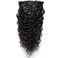 20inch Water Wave Clip in Human Hair Extensions Natural Black 7 Pcs 120g Wavy Remy Clip in Hair Extension for Black Women Natural Curly Hair Clip ins