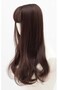 Long Wavy Synthetic Middle Part Clip in Hair Topper Mono Top Hairpiece with Air Bang for Women (Dark Brown)
