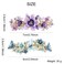 Lawie 4 Pack Fancy Delicate Floral Butterfly Leaf Jeweled Gems Rhinestone Glitter Sparkly Metal Hair Clips Snap Barrettes Grip Hairpins Clamp Thick Hair Ponytail Holder Bun Accessories for Women