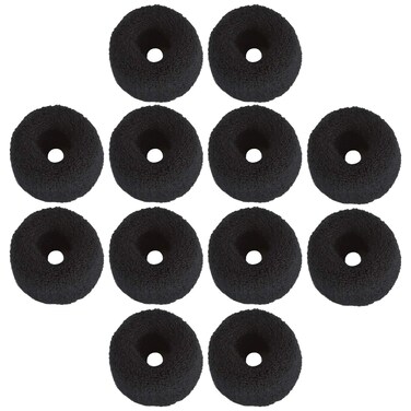Angla 12 Pack Black Terry Cloth Hair Scrunchies Ties for Women