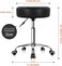KKTONER Round Rolling Stool Chair PU Leather Height Adjustable Shop Stool Swivel Drafting Work SPA Medical Salon Stools with Wheels Office Chair Black