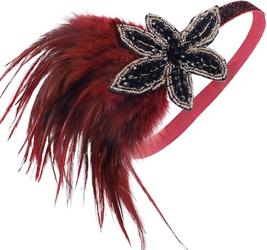 1920S Headband For Women Feather 20s Gatsby Headpiece Flapper Headband for Girl