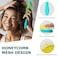 Curly Hair Detangling Brush with Soft Wave Bristles, Women Hairbrush for Thick Hair, Swimming, and Beach, Yellow Blue
