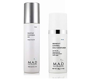 M.A.D SKINCARE MAXIMUM ACTIVE DERMACEUTICALS Anti-Acne Duo Set - Salicylic Cleansing Gel - Breakout Control Daily Moisturizer