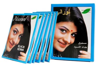Noorani Black Henna for Hair 6 X 10 Gms/Box (Pack of 10 Boxes)