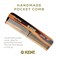 Kent OT Pocket Comb - Fine &amp; Wide Tooth Handmade Hair Comb for Men, Travel, Beard &amp; Mustache - Saw Cut &amp; Hand Polished (4.4")