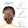 Hoyols U Shaped Bobby Pins, Metal Curved Curly Waved Bun Clips Hairpin for Women Girls Grips Hairstyle Updo Thin Thick Hair, 100 Count 2.4 in (Blonde)