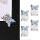 4 Pcs Vintage Butterfly Hair Combs with Crystal Metal Hair Side Comb Clips Wedding Bridal Headpiece Hair Accessories for Women Girls, Silver
