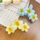 Plumeria Shape Hair Claw Clip Vivid Floral Large Non-Slip Hair Accessories 4.3" x 2.6" for Thick Hair Women Girls, Daisy Yellow