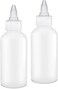 BRIGHTFROM Twist Top Applicator Bottles, Squeeze 4 OZ Empty Plastic Bottles, Refillable, Clear Open/Close Nozzle - Multi Purpose (Pack of 2)