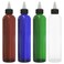 BRIGHTFROM Twist Top Applicator Bottles, 8 OZ Multicolored Squeeze Empty Plastic Bottles, Black Nozzle, BPA-Free, PET, Refillable, Open/Close Nozzle - Multi Purpose (4 Pieces)