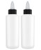 BRIGHTFROM Twist Top Applicator Bottles, Squeeze 2 OZ Empty Plastic Bottles, Refillable, Black Open/Close Nozzle - Multi Purpose (Pack of 2)