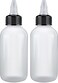 BRIGHTFROM Twist Top Applicator Bottles, Squeeze 4 OZ Empty Plastic Bottles, Refillable, Black Open/Close Nozzle - Multi Purpose (Pack of 2)