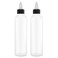 BRIGHTFROM Twist Top Applicator Bottles, Squeeze 6 OZ Empty Plastic Bottles, Refillable, Open/Close Nozzle - Multi Purpose (Pack of 2) (Black)