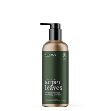 ATTITUDE Hydrating Hair Shampoo with Essential Oils, EWG Verified, Plant and Mineral-Based Ingredients, Vegan Beauty Products, Refillable Aluminum Bottle, Peppermint &amp; Sweet Orange, 16 Fl Oz