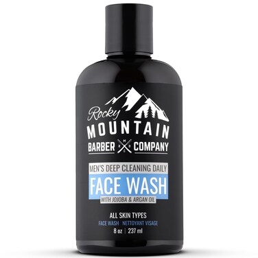 Rocky Mountain Barber Company Men's Daily Face Wash - With Jojoba Oil, Argan Oil, Chamomile Floral Water and Aloe Vera &ndash; Unscented - 8 oz