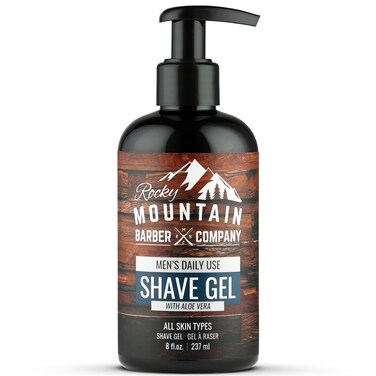 Men's Shave Gel - Clear Shaving Gel So You Can See Where You Are Shaving &ndash; For Full Shaves and Tightening Beard Lines - 8oz by Rocky Mountain Barber Company