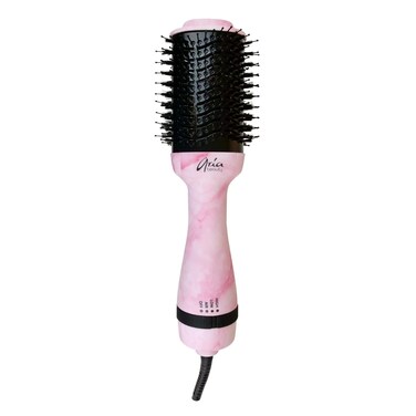 Aria Beauty Pink Marble Blowdry Brush, Lightweight, 3 Adjustable Heat/Speed Settings, Tourmaline Barrel, Convenient Ultra-Long 9' Cord