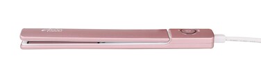 Aria Beauty 1" Slim Straightener Anti-Static Flat Iron with Floating Ceramic Plates, Hair Straightener, Heats up to 410F, Dual Voltage, Pink, Rose Gold