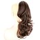 DIGUAN 13 Inches Ombre Claw Clip In Wavy Loose curly Synthetic Wrap Around Ponytail Extensions Short Pony Tail Clip In Extensions for Women Girl 4oz/115g (Medium Brown)