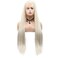 SN Afro America Long Braided Wigs With Baby Hair (White Blonde)