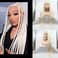 SN Afro America Long Braided Wigs With Baby Hair (White Blonde)