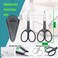 Facial Hair Small Grooming Scissors For Men Women - Eyebrow, Nose Hair, Mustache, Beard, Eyelashes, Ear Trimming Kit - Curved and Rounded Safety Tip Clippers For Hair Cutting 2PCS With Cover Black