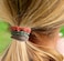 Boho Hair Accessories - Hair Tie Bracelet in Orange, Green, and Black, Elastic Ponytail Holders for Thin or Thick Hair