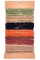 Boho Hair Accessories - Hair Tie Bracelet in Orange, Green, and Black, Elastic Ponytail Holders for Thin or Thick Hair
