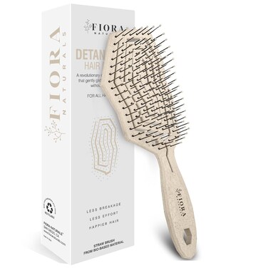 Fiora Naturals Hair Detangling Brush -100% Bio-Friendly Hair Detangler Brush w/Ultra-soft Bristles- Glide Through Tangles with Ease - For Curly, Fine, Women, Men, Kids, Toddlers, Wet and Dry Hair