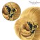 French Amie Thin and Narrow Captain Small Handmade Hair Claw with Inside Teeth and Covered Spring in Silver Shell Leopard Celluloid Jaw Hair Claw Clip Clamp Clutcher (Caramel)