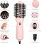 Aima Beauty Worldwide Travel Hair Dryer Brush Dual Voltage Blow Dryer Brush Hot Air Brush with Oval Barrel 360&deg;Airflow for Smooth, Negative Ionic Frizz-Free Drying/Straightening/Voluming, Pink