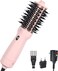 Aima Beauty Worldwide Travel Hair Dryer Brush Dual Voltage Blow Dryer Brush Hot Air Brush with Oval Barrel 360&deg;Airflow for Smooth, Negative Ionic Frizz-Free Drying/Straightening/Voluming, Pink