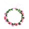 June Bloomy Rose Floral Crown Wreath Girls Flower Headband BOHO Garland Halo Headpiece (Daisy Pink)