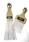 Gold handle pick comb long