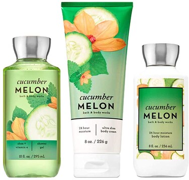 Bath &amp; Body Works Signature Collection Cucumber Melon Gift Set ~ Body Cream ~ Shower Gel &amp; Body Lotion. Lot of 3