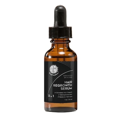 Hair Regrowth Serum- Maximum Strength DHT Blocker. Repairs &amp; Stimulates New Follicle Hair Growth. Grow Stronger, Thicker, Fuller, Longer, Healthier Hair. For Men &amp; Women with No Side Effects.
