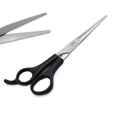 Stainless Steel Barber Razor Edge Hair Cutting Shear Scissors 16.7cm Long Black