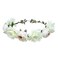 June Bloomy Women Rose Floral Crown Hair Wreath Leave Flower Headband with Adjustable Ribbon (White)