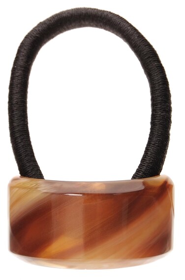 France Luxe Rectangle Ponytail Holder - Caramel Horn