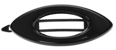 France Luxe Mini Cutout Oval on Plastic Tige Boule Barrette - Black